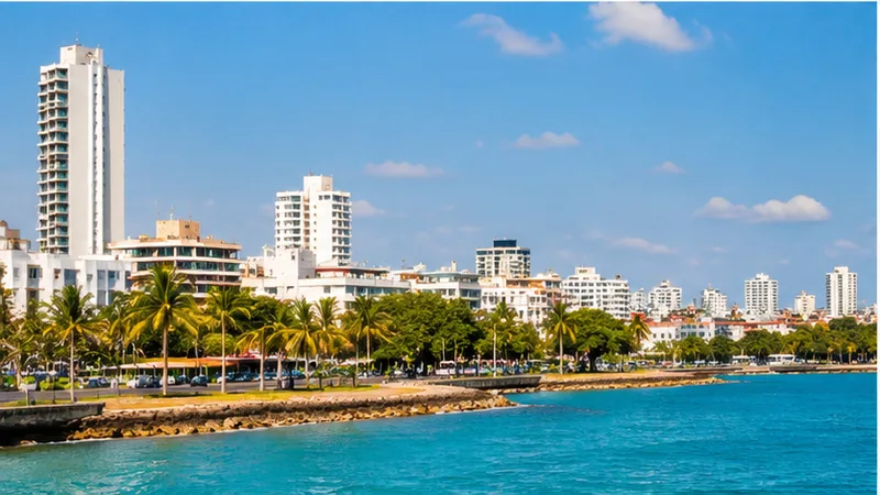 Dominican Republic — Caribbean coastal city with turquoise water